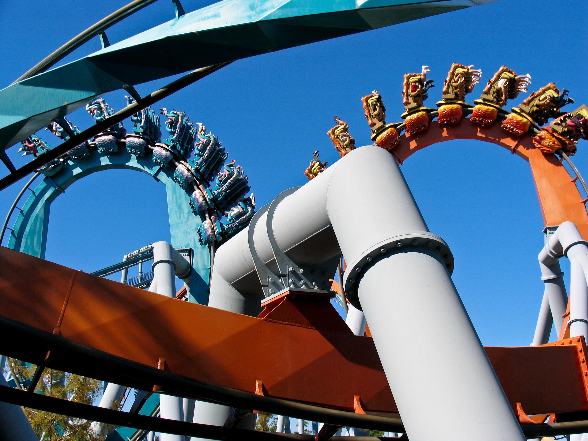 Theme park roller coaster
